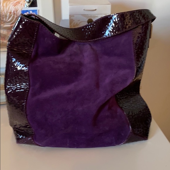 Purple Kate Spade leather and suede handbag - Picture 5 of 12